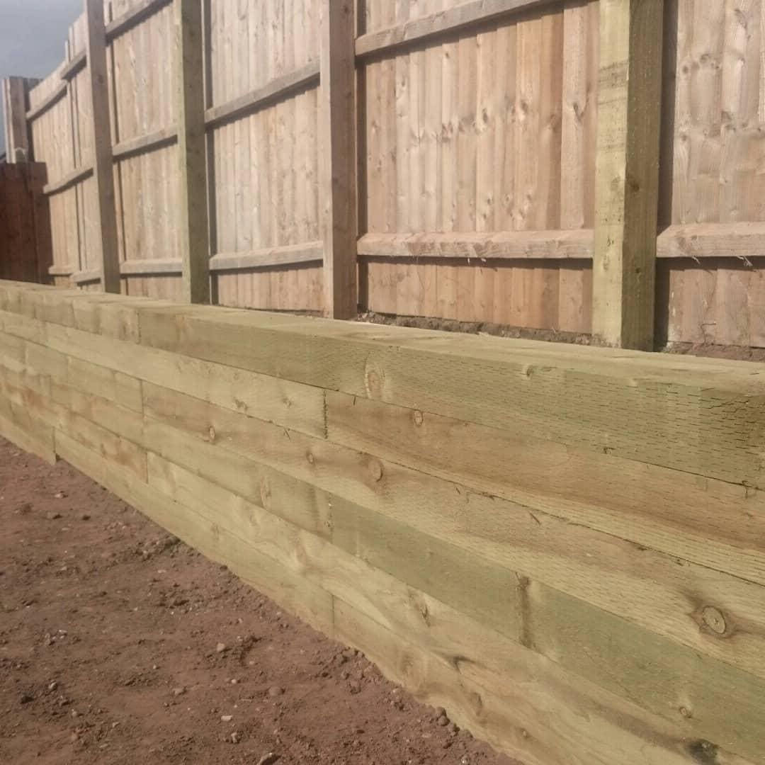 Timber sleeper retaining wall