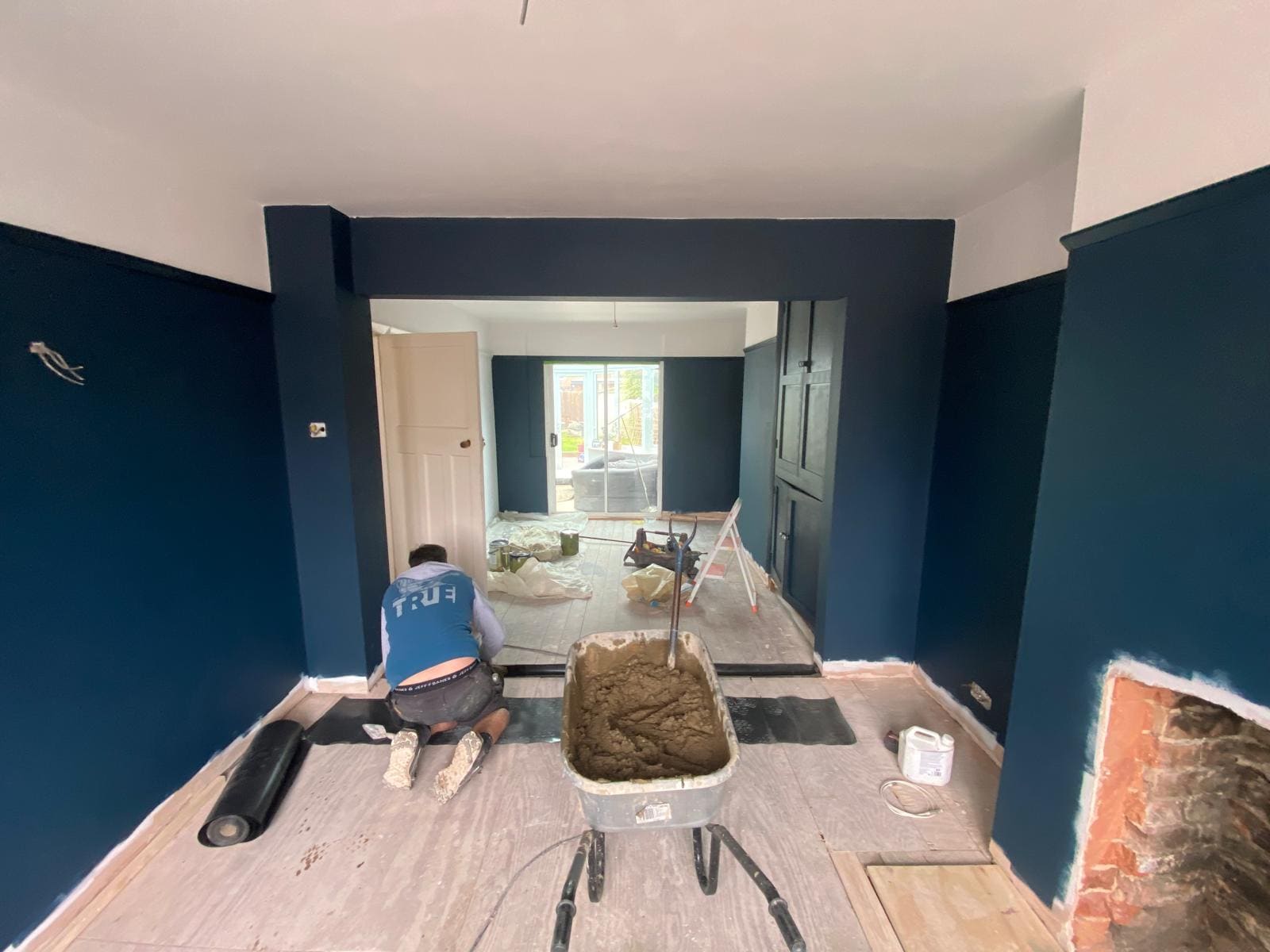 Decorated with floor preparation underway